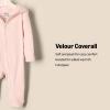 imageAmazon Essentials x Sofia Grainge Unisex Babies Velour Hooded CoverallLight Pink