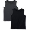 imageAmazon Essentials Boys Tech Stretch Tank Top Pack of 2BlackHeather Graphite