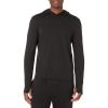 imageAmazon Essentials Mens Active Quick Dry Tech Stretch LongSleeve Hooded Pullover TShirtBlack