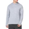 imageAmazon Essentials Mens Active Quick Dry Tech Stretch LongSleeve Hooded Pullover TShirtLight Grey Space Dye