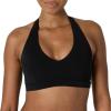 imageAmazon Essentials Womens Active FormFlex Buttery Soft Light Support Halter VNeck Sports BraBlack