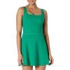 imageAmazon Essentials Womens Active FormFlex Buttery Soft Tank Tennis Dress with Builtin Bodysuit Bra ampamp ShortsEmerald Green