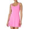 imageAmazon Essentials Womens Active FormFlex Buttery Soft Tank Tennis Dress with Builtin Bodysuit Bra ampamp ShortsFlamingo Pink