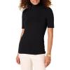 imageAmazon Essentials Womens Cotton Modal Draped Puff Sleeve TurtleneckBlack