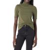 imageAmazon Essentials Womens Cotton Modal Draped Puff Sleeve TurtleneckOlive