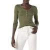 imageAmazon Essentials Womens Ribbed Knit Long Sleeve Henley Slim Fit TShirtOlive
