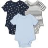 imageAmazon Essentials x Sofia Grainge Unisex Babies Short Sleeve Crewneck Bodysuit Pack of 3BunniesLight BlueStripe