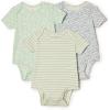 imageAmazon Essentials x Sofia Grainge Unisex Babies Short Sleeve Crewneck Bodysuit Pack of 3RabbitsRound TreesStripe