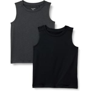 imageAmazon Essentials Boys Tech Stretch Tank Top Pack of 2BlackHeather Graphite