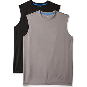 imageAmazon Essentials Mens Active Performance Tech Muscle Tank Pack of 2BlackGrey