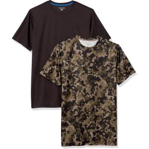 imageAmazon Essentials Mens Active Performance Tech TShirt  Discontinued Colors Pack of 2BlackOlive Geo Camo
