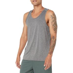 imageAmazon Essentials Mens Active Quick Dry Tech Stretch Lightweight Gym Tank TopBlack Heather