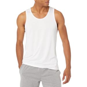 imageAmazon Essentials Mens Active Quick Dry Tech Stretch Lightweight Gym Tank TopWhite
