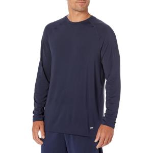 imageAmazon Essentials Mens Active Quick Dry Tech Stretch Lightweight LongSleeve TShirt Available in BigampampTallNavy