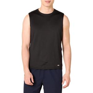 imageAmazon Essentials Mens Active Quick Dry Tech Stretch Lightweight Sleeveless Muscle ShirtBlack