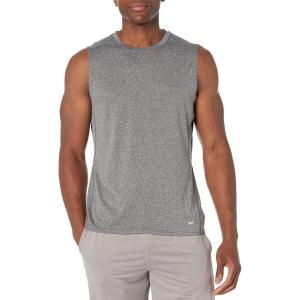 imageAmazon Essentials Mens Active Quick Dry Tech Stretch Lightweight Sleeveless Muscle ShirtBlack Heather