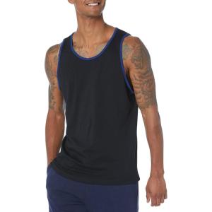 imageAmazon Essentials Mens RegularFit Tank TopBlackBlue