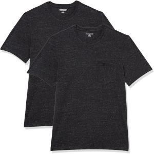 imageAmazon Essentials Mens TShirts ShortSleeve Crewneck Pocket Cotton 2PackCharcoal Heather