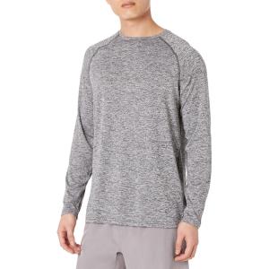imageAmazon Essentials Mens Tech Stretch LongSleeve TShirt  Discontinued ColorsDark Grey Heather