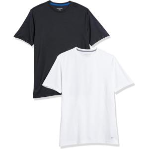 imageAmazon Essentials TShirts for Men Active Performance Tech Available in Big ampamp Tall Pack of 2BlackWhite