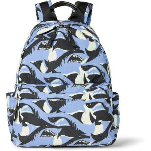 imageAmazon Essentials Unisex Kids Nylon BackpackLight Blue Shark Waves