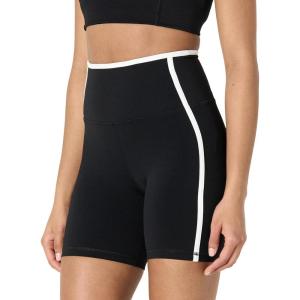 imageAmazon Essentials Womens Active FormFlex Buttery Soft High Waist 6quot Biker Shorts with Contrast TrimBlackWhite