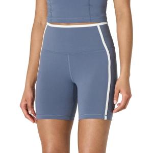 imageAmazon Essentials Womens Active FormFlex Buttery Soft High Waist 6quot Biker Shorts with Contrast TrimSlate GreyWhite