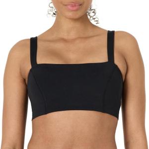 imageAmazon Essentials Womens Active FormFlex Buttery Soft Light Support Bandeau Sports Bra with Adjustable StrapsBlack