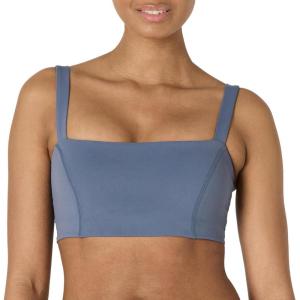 imageAmazon Essentials Womens Active FormFlex Buttery Soft Light Support Bandeau Sports Bra with Adjustable StrapsSlate Grey