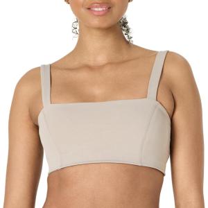 imageAmazon Essentials Womens Active FormFlex Buttery Soft Light Support Bandeau Sports Bra with Adjustable StrapsTaupe
