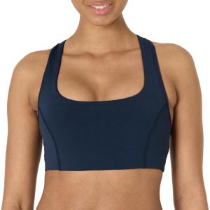 imageAmazon Essentials Womens Active FormFlex Buttery Soft Light Support Square Neck Racerback Sports BraNavy