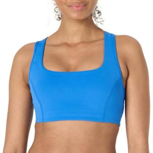 imageAmazon Essentials Womens Active FormFlex Buttery Soft Light Support Square Neck Racerback Sports BraOcean Blue
