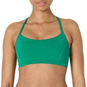 imageAmazon Essentials Womens Active FormFlex Buttery Soft Light Support YBack Thin Strap Yoga Sports BraEmerald Green