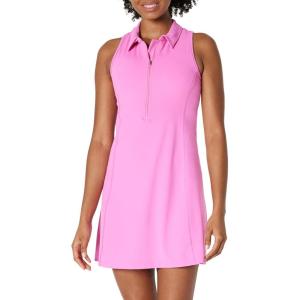 imageAmazon Essentials Womens Active Formflex Buttery Soft Polo Tennis Dress with Builtin Bra ampamp ShortsPink