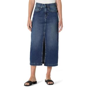 imageAmazon Essentials Womens Low Stretch RegularFit HighRise Long Jean SkirtStone Dark Wash