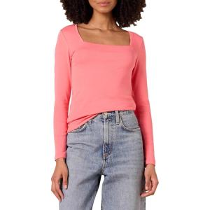 imageAmazon Essentials Womens SlimFit Long Sleeve Square Neck TShirtHot Pink