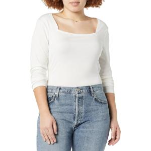 imageAmazon Essentials Womens SlimFit Long Sleeve Square Neck TShirtIvory