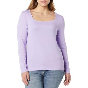 imageAmazon Essentials Womens SlimFit Long Sleeve Square Neck TShirtLavender