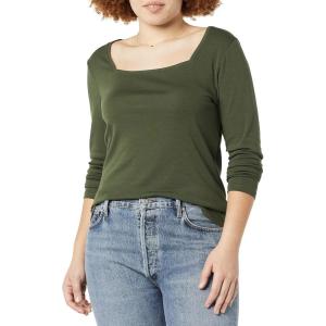 imageAmazon Essentials Womens SlimFit Long Sleeve Square Neck TShirtOlive
