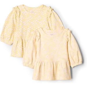 imageAmazon Essentials x Sofia Grainge Toddlers and Baby Girls 34 Sleeve Knit Top Pack of 2Delicate FloralRound Trees