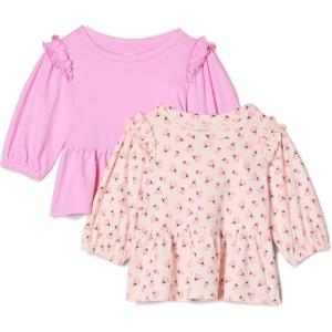 imageAmazon Essentials x Sofia Grainge Toddlers and Baby Girls 34 Sleeve Knit Top Pack of 2PinkSmall Ladybugs