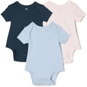 imageAmazon Essentials x Sofia Grainge Unisex Babies Short Sleeve Crewneck Bodysuit Pack of 3Dark NavyIvoryLight Blue