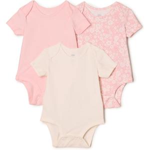 imageAmazon Essentials x Sofia Grainge Unisex Babies Short Sleeve Crewneck Bodysuit Pack of 3Delicate FloralIvoryPink