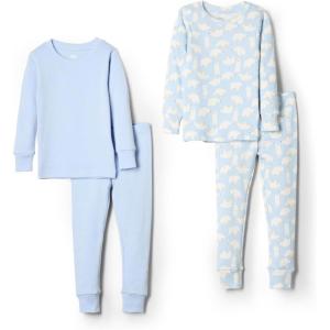 imageAmazon Essentials x Sofia Grainge Unisex Babies Toddlers and Kids SnugFit Cotton Pajamas Pack of 2Light BluePolar Bear