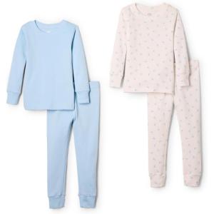 imageAmazon Essentials x Sofia Grainge Unisex Babies Toddlers and Kids SnugFit Cotton Pajamas Pack of 2Little BunniesPale Blue