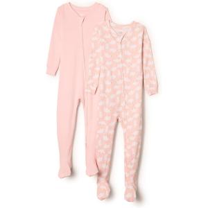 imageAmazon Essentials x Sofia Grainge Unisex Toddlers and Babies SnugFit Cotton Footed Pajamas Pack of 2PinkPolar Bear