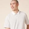 imageAmazon Essentials Mens Golf Polo Shirt MoistureWicking Quick Dry Short SleeveBlack White Thin Stripe