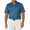 imageAmazon Essentials Mens Golf Polo Shirt MoistureWicking Quick Dry Short SleeveTeal Blue Birds Print