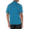 imageAmazon Essentials Mens Golf Polo Shirt MoistureWicking Quick Dry Short SleeveTeal Blue White Stripe