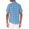 imageAmazon Essentials Mens RegularFit ShortSleeve Poplin ShirtAqua Blue Checked